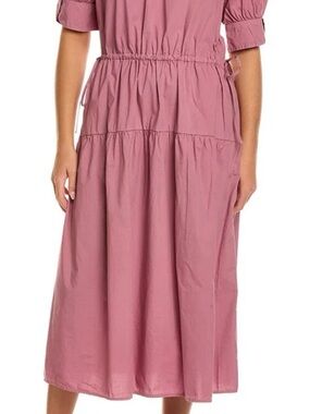 Velvet by Graham & Spencer Lianna Puff Sleeve Women’s Midi Skirt in Dusty Rose